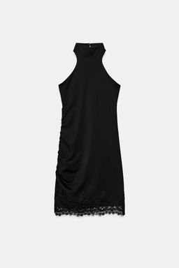 VESTIDO HALTER ENCAJE / Negro - Zara фото 5