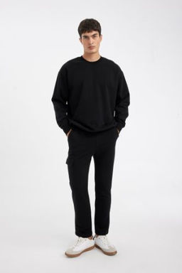 Esofman Alt? Slim Fit Dar Kesim Kargo Cepli Duz Paca