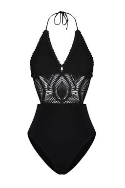 TRENDYOLMILLA Beyaz V Yaka S?rt Dekolteli Triko Regular Mayokini TBESS24MY00002  фото 7