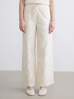 Beli Lastikli Kendinden Desenli Kad?n Pantolon