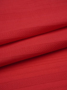 Фактурный хлопок Рельефные полоски цв.красный, ш.1.4м, хлопок-100%, 115гр/м.кв - Купава фото 5