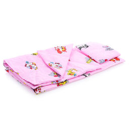 Кровать кукольная с комплектом белья 4 предмета (матрас, подушка, одеяло) 48х30см