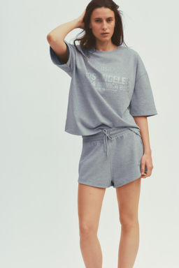 METALLIC THREAD PLUSH SWEATSHIRT