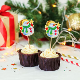 Шпажки для канапе Снеговик со звездой, набор 12 шт.