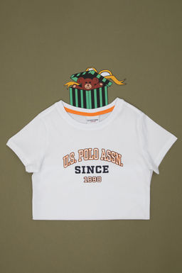 Белая футболка с круглым вырезом для мальчика