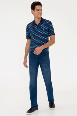 Мужская темно-синяя футболка с воротником-поло - U.s. polo assn фото 4