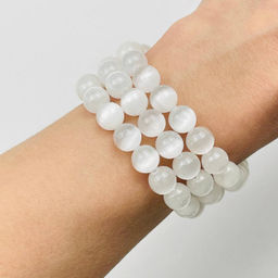 Бусины для украшений из Селенита (45 бусин) 39 см