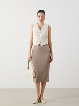 Beli Lastikli Kad?n Triko Etek