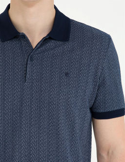 Lacivert Slim Fit Polo Yaka Ti__rt