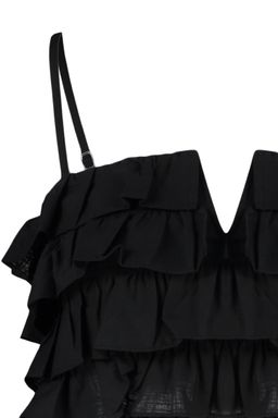 Trendyolmilla Beyaz Crop Dokuma Flaml? Pamuk F?rf?rl? Plaj Bluz TBESS21BZ0661  фото 12