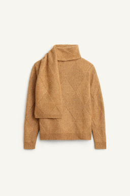 LIMITED EDITION GEOMETRIC JACQUARD SWEATER WITH SCARF - Zara фото 7