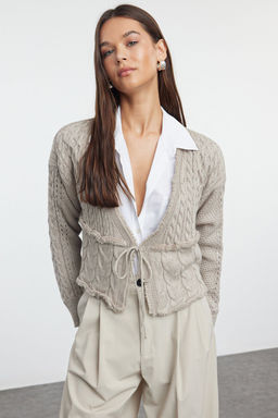 Bej Crop Baglama Detayl? Triko H?rka TWOAW25HI00060