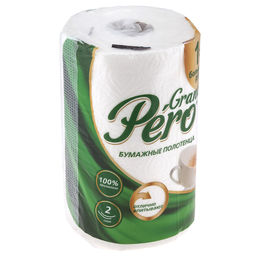 Полотенце бумажное 2-х слойное Grand Pero 1 рулон, 44м, размер листа 23х12,5см, белый (Россия) - Домашняя мода фото 3