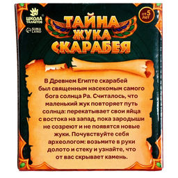Раскопки «Тайна жука Скарабея»
