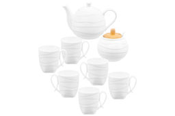 Набор - чайник + сахарница + 6 кружек Айсберг волны на бамбуковой подставке - Elan gallery фото 6