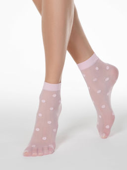 Цена за 2 пары. Носки Классические CONTE Носки в горошек FANTASY 20 light pink