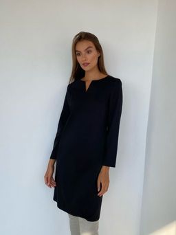 2348 Платье с фигурной горловиной чёрное - Martichelli фото 2