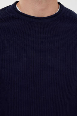 TRENDYOL MAN Gri Slim Fit Dar Kesim Bisiklet Yaka Kol Dokulu Desenli Reglan Kol Triko Kazak TMNAW22KZ0380 - Trendyolmilla фото 31