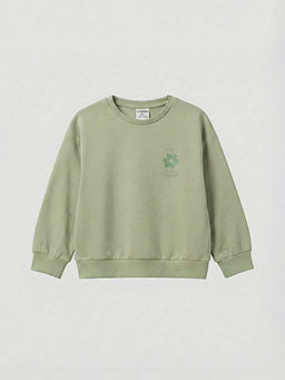Bask?l? K?z ?ocuk Soft Touch Sweatshirt
