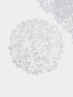 Набор салфеток сервировочных на стол Доляна «Листья», 38×38 см, 4 шт., ПВХ, серебристый