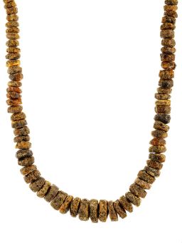 Бусы лечебные Шайбы тёмные из натурального цельного янтаря с природной корочкой - Amberholl фото 2