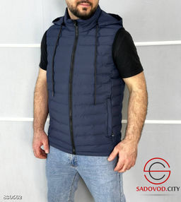 Жилетка мужская с капюшоном