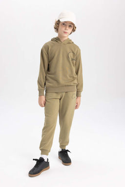 Спортивные брюки для мальчиков с принтом и эластичным карманом на шнуровке на талии - Defacto фото 4