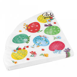 Салфетки бумажные "Art Bouquet Rondo" д32см, 3-х слойные, 12 штук в упаковке, 100% целлюлоза, "Акварельные яйца" (Россия)