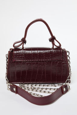 Bordo Dokulu Capraz Ask?l? Kad?n Mini Boy City Canta TWOAW25OC00001