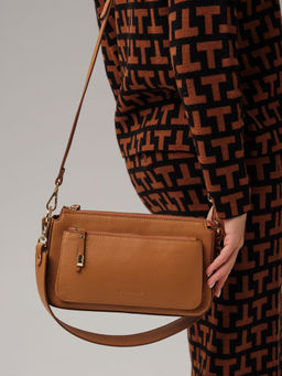 Кожаная сумка Deboro 31075 коричневый лист