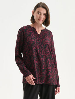 Ka??k Yaka Desenli Bluz