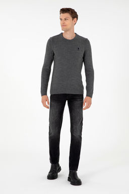 Мужской серый меланжевый свитер Неожиданная скидка в корзине - U.s. polo assn фото 4