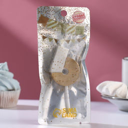 Цена за 2 шт. Свеча в торт «Манхеттен», цифра 6, белая с золотом, 5 см