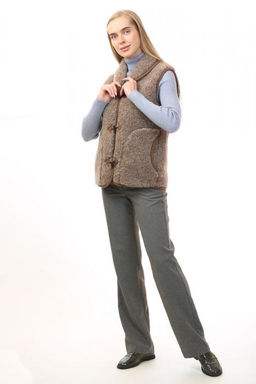 Жилет арт.1213-02/пуг. воротник ТАРА Марроне - Altro фото 3