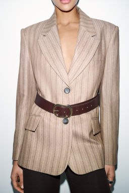 HERRINGBONE BLAZER WITH BELT - Zara фото 12