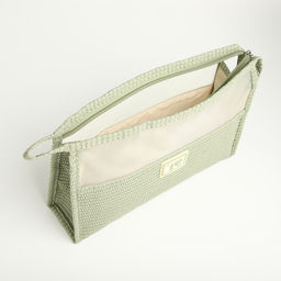 Косметичка на молнии, треугольная, с сеткой, зелёная - Simaland фото 3