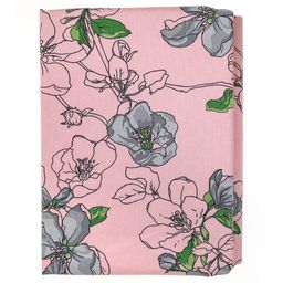 Постельное белье, комплект 1,5 спальный Цветы сакуры пудровый/серый, 4 предмета: пододеяльник на пуговицах 145х215см, простыня классическая 150х220см, 2 наволочки 70х70см с клапаном-запахом, бязь Комфорт 121г/м2, хлопок 100%, упаковка классическ - Домашняя мода фото 3