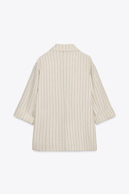 STRIPED DOUBLE-BREASTED BLAZER - Zara фото 6