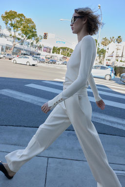 HIGH-WAIST STRAIGHT TROUSERS - Zara фото 4