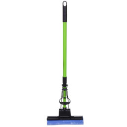 Швабра Селфи с губкой ПВА металлическая ручка 110 см(отжим один ролик) 8019