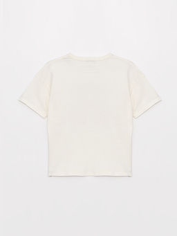 Bisiklet Yaka Bask?l? K?sa Kollu K?z ?ocuk Ti??rt ve Pantolon - Waikiki фото 3