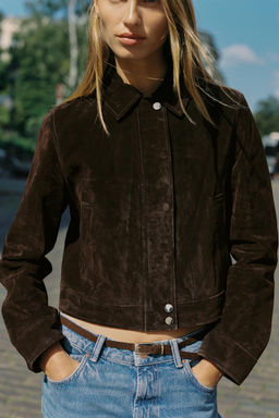 100% LEATHER SHORT JACKET - Zara фото 4