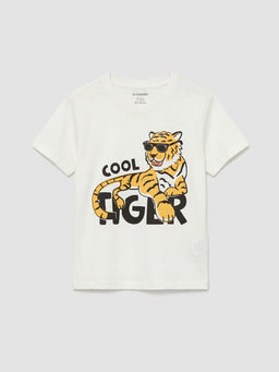 Bisiklet Yaka Bask?l? Erkek ?ocuk Ti??rt