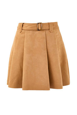 Camel Suet Kemer Detayl? Pileli Orme Sort Etek TWOAW26ET00170