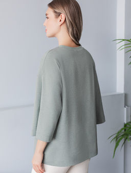 VILATTE / Свободная футболка из эластичного хлопка  фото 6