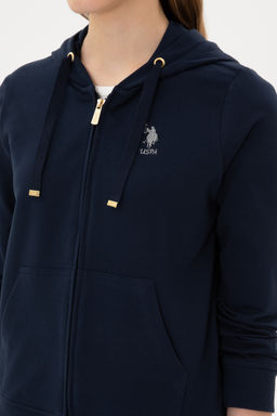 Kad_n Lacivert Sweatshirt Sepette S_rpriz _ndirim - U.s. polo assn фото 14