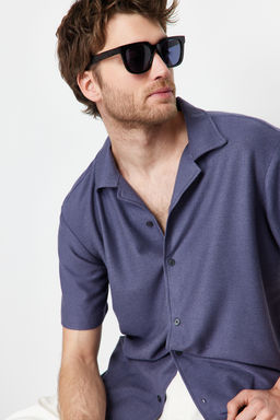 Indigo Relaxed Fit Apas Yaka Gomlek TMNSS24GO00017