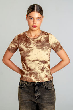 Арт.3203/1 Футболка женская 42-48 (4 шт) Цвет:бежевый,коричневый - Калинка фото 8