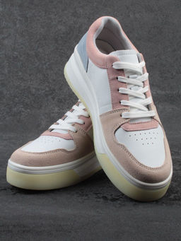 03-YG453-1 WHITE/PINK/BEIGE/LT. BLUE Кроссовки женские (натуральная кожа) - Фабричный китай фото 16