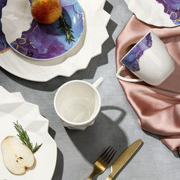 Блюдо для подачи Мрамор, бело-синяя, 27 см - Дорого внимание фото 4